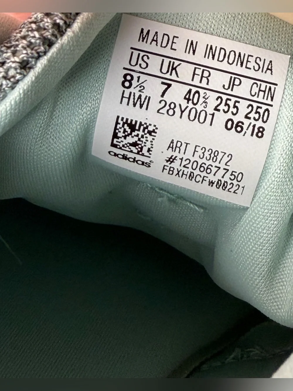 Adidas Womens 8.5 Cloudfoam QT Racer Sneakers Running Shoes Gray White Green